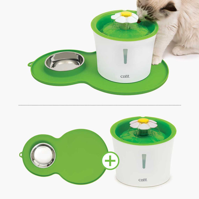 Catit Flower Fountain+Alfombrilla y Comedero - 3L
