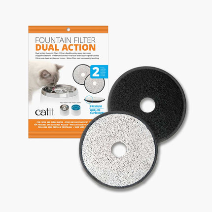 Catit Filtro Doble Acción Fuente Acero Inox, 2 uds