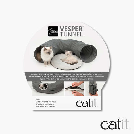 Catit Vesper Túnel con Cama Gris 68x97x28cm