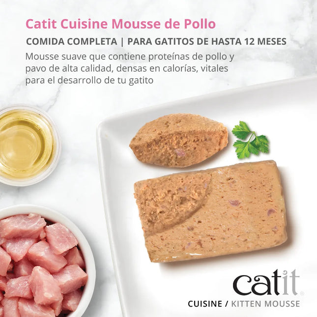 Catit Cuisine Kitten Mousse Pollo con Pavo, 90g