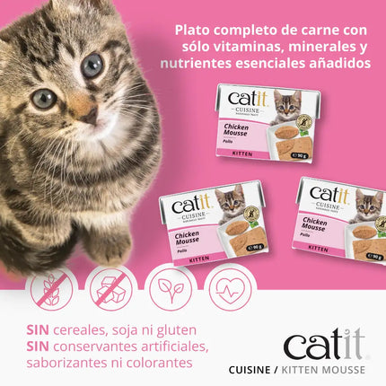 Catit Cuisine Kitten Mousse Pollo con Pavo, 90g