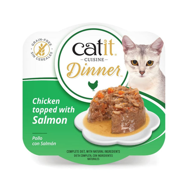 Catit Cuisine Dinner Pollo con Salmón de 75g (Pack de 6 uds)