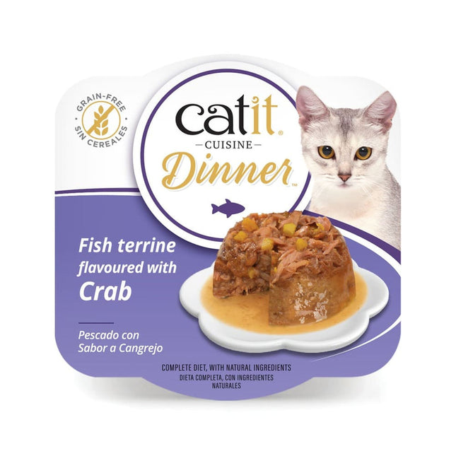 Catit Cuisine Dinner Pescado con Sabor Cangrejo de 75g (Pack de 6 uds)