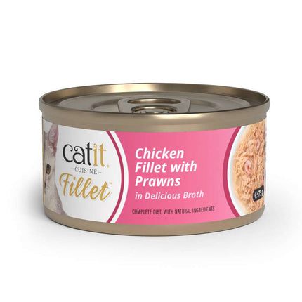 Catit Cuisine Fillet Pollo con Gambas en Caldo de 75g (Pack de 12 uds)