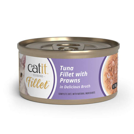 Catit Cuisine Fillet Atún con Gambas en Caldo - 75g (Pack de 12 uds)