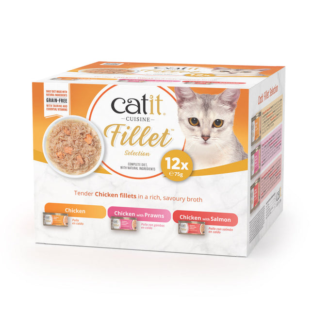 Catit Cuisine Fillet Pollo Pack Variado - 12x75g