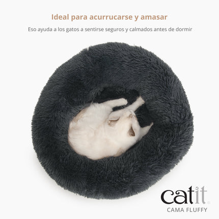 Catit Cama Fluffy, Gris Oscuro