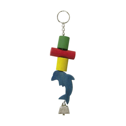 Juguete con delfín y campana para pájaros 26.50 cm.