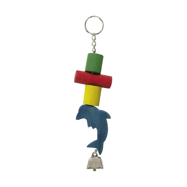 Juguete con delfín y campana para pájaros 26.50 cm.