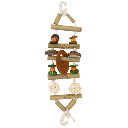 Juguete escalera de bambú para pájaros 48 cm.