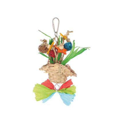 Juguete sombrero color para pájaros 14 cm.