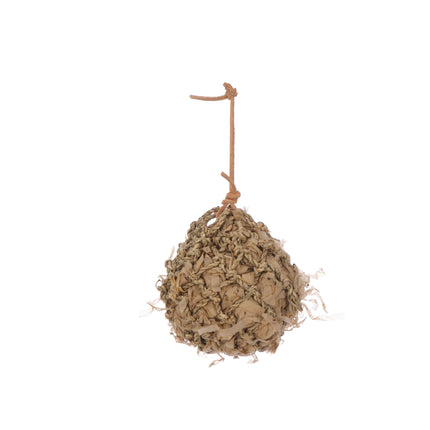 Juguete pelota piñata natural para pájaros 8 cm.