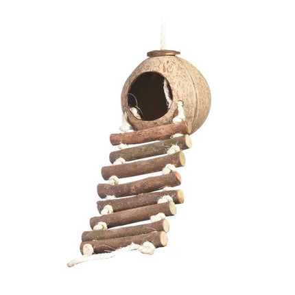 Juguete coco y escaleras para pájaros 38 cm.