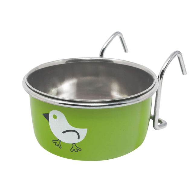 Comedero interior de colgar de acero para pájaros 0.32L
