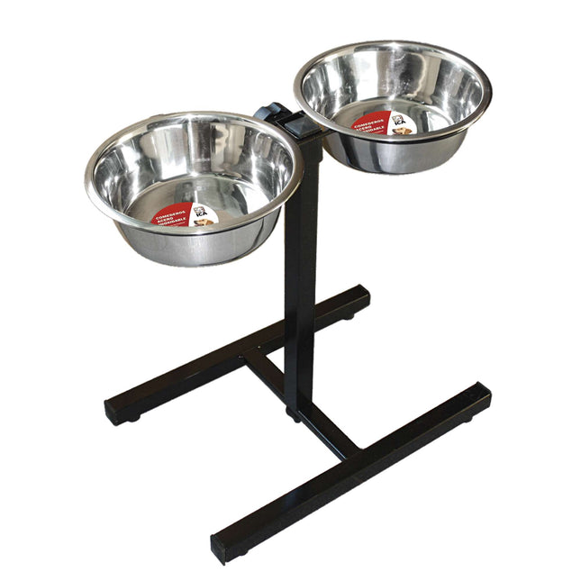 Comedero de acero inoxidable regulable 25 cm.