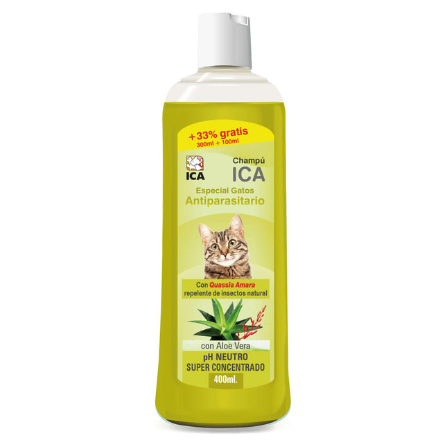 Champú antiparásitos con Aloe Vera para gatos PetSan 400ml