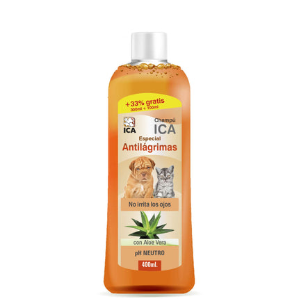 Champú antilágrimas con Aloe Vera para perros y gatos PetSan de 400 ml