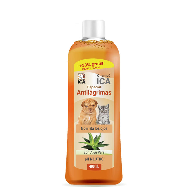 Champú antilágrimas con Aloe Vera para perros y gatos PetSan de 400 ml