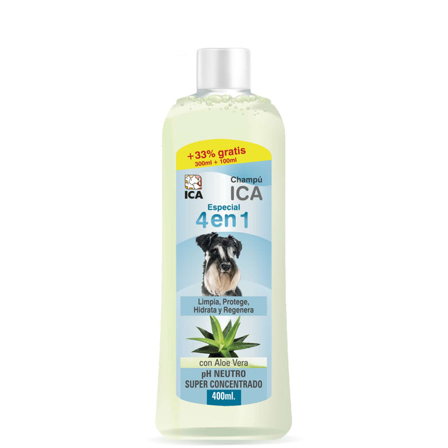 Champú 4 en 1 con Aloe Vera para perros PetSan de 400 ml