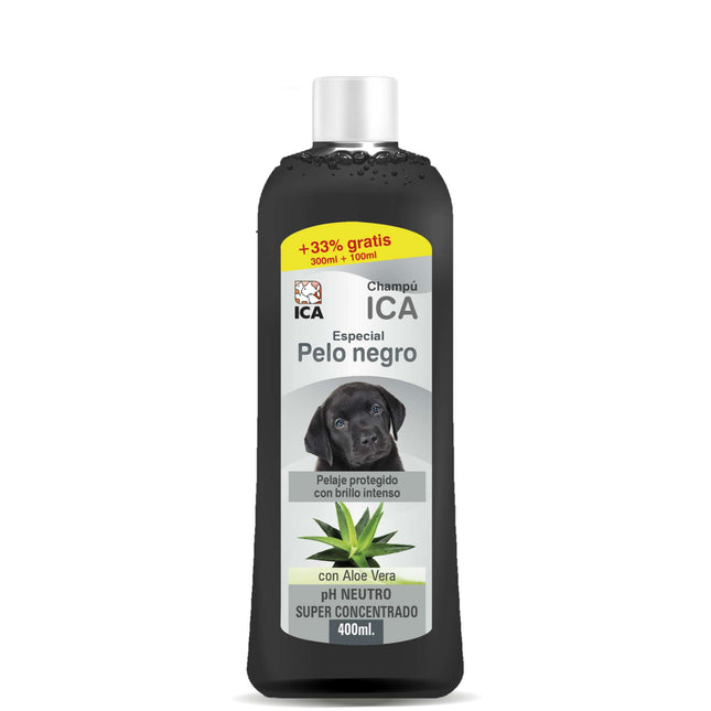 Champú especial pelo negro con Aloe Vera para perros PetSan de 400 ml
