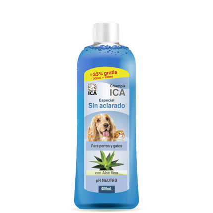 Champú lavado en seco con Aloe Vera para perros y gatos PetSan de 400 ml