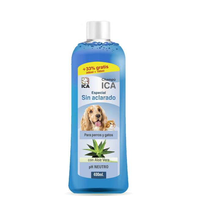 Champú lavado en seco con Aloe Vera para perros y gatos PetSan de 400 ml