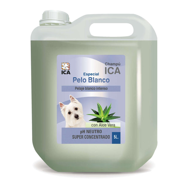 Champú especial pelo blanco con Aloe Vera para perros PetSan de 5 litros