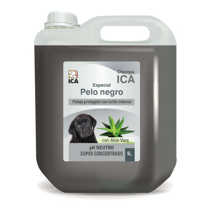 Champú especial pelo negro con Aloe Vera para perros de 5 litros