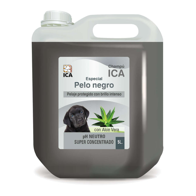Champú especial pelo negro con Aloe Vera para perros de 5 litros