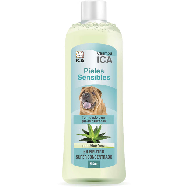 Champú para pieles sensibles con Aloe Vera para perros PetSan de 750 ml