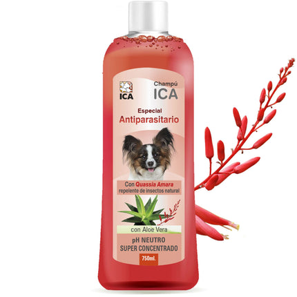 Champú antiparasitario con Aloe Vera para perros PetSan de 750 ml