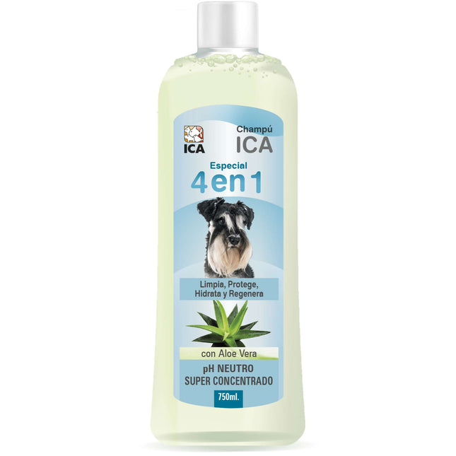 Champú 4 en 1 con Aloe Vera para perros PetSan de 750 ml