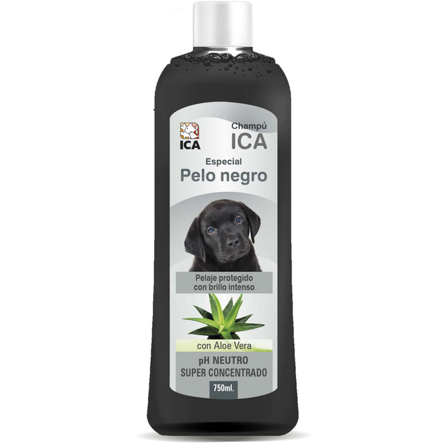 Champú especial pelo negro con Aloe Vera para perros de 750 ml