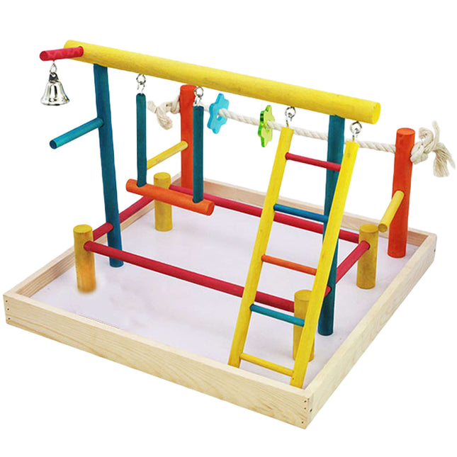 Centro de juego en madera para pájaros 35 cm.