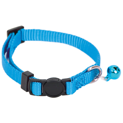 Collar de nylon con cascabel Premier CAT azul de 30 cm