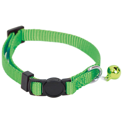 Collar de nylon con cascabel Premier CAT verde de 30 cm