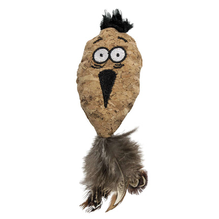 Juguete loro de corcho para gatos 15 cm.