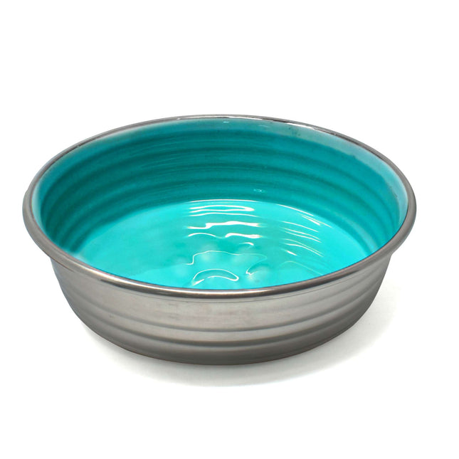 Comedero antideslizante interior celeste 12 cm.