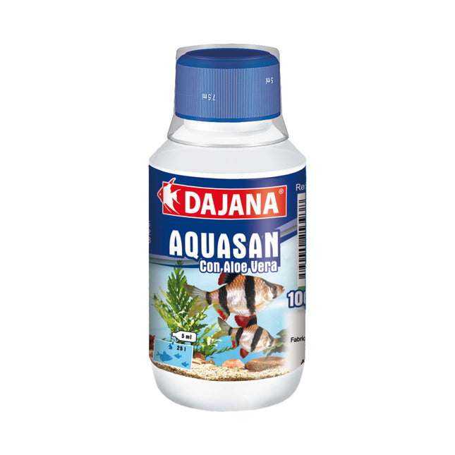 Anticloro y cloramina con aloe vera: AQUASAN de DAJANA de 100 ml.