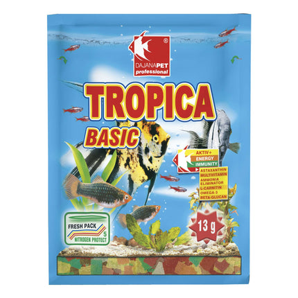 Alimento TROPICA BASIC de sobre de DAJANA de 13 gramos