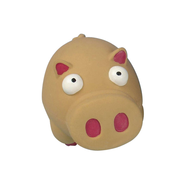 Juguete Cerdito de látex en beige con sonido para perros 11.50 cm.