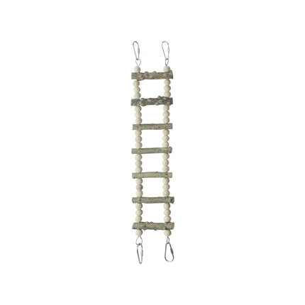 Escalera de madera natural para pájaros 40 cm.