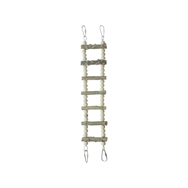 Escalera de madera natural para pájaros 40 cm.