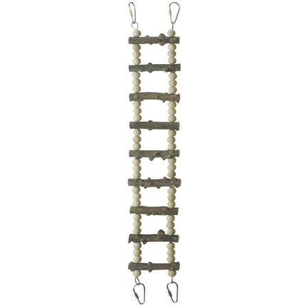 Escalera de madera natural para pájaros 60 cm.