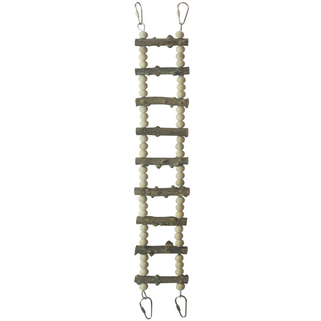 Escalera de madera natural para pájaros 60 cm.