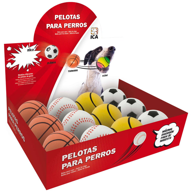 Expositor de pelotas clásicas para perros 12 unds.