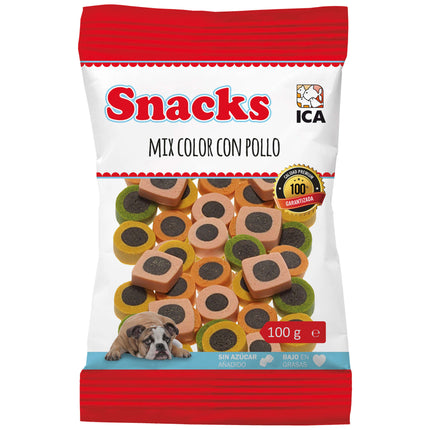 Snacks Mix color de pollo 100 gramos (Pack de 25 uds)
