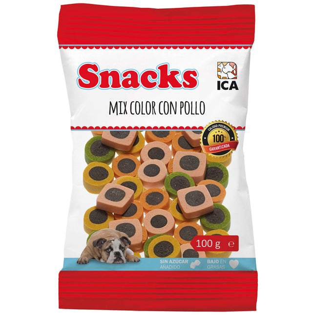 Snacks Mix color de pollo 100 gramos (Pack de 25 uds)