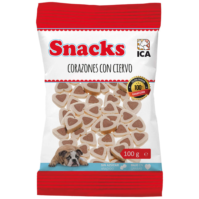Snack Corazones de ciervo 100 gramos (Pack de 25 uds)
