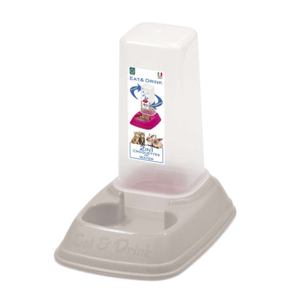 Tolva antideslizante con comedero y bebedero pequeño GP 0.70L